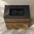 thumbnail image 5 of Liberte 30" Freestanding Bathroom Vanity in Brown Oak with Black Sink Top, 5 of 6