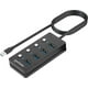 thumbnail image 1 of Hub USB Manhattan Negro 4 Puertos USB 3.2 SuperVelocidad 5 Gbps con Interruptores y Cable Integrado, 1 of 8