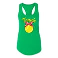 thumbnail image 2 of Wild Bobby, Tennis Mom Cute Bow Ribbon Tennis Ball, Mother's Day, Women Racerback Tank Top, Kelly, Small, 2 of 3