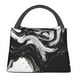 thumbnail image 1 of Fotbe Fluid Black White Paint Swirls Bolsa Térmica Portátil con Estampado, Bolsa de Entrega de Alimentos Aislada, Bolsa Reutilizable de Gran Capacidad para Comidas y Supermercado, 1 of 6