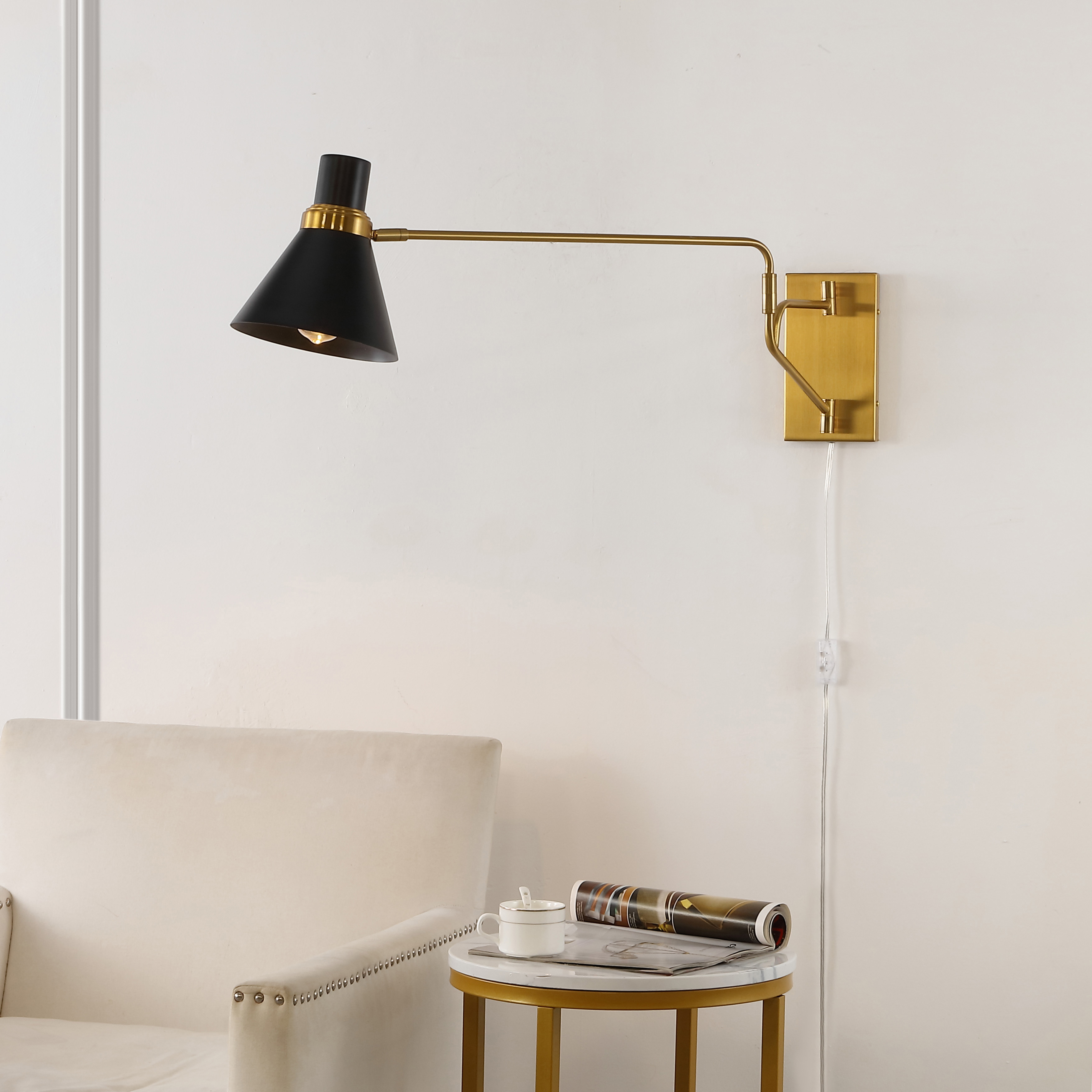 Safavieh Cleome Contemporary LED Brass/Black Wall Sconce