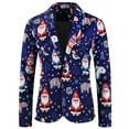 thumbnail image 6 of Xuniizn Men Suits 2 Piece Set, Plus Size Christmas Print One Button Shawl Lapel Prom Party Suit Set with Pockets, Soft Comfy Jacket Pants Christmas Costume, 6 of 9