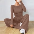 thumbnail image 4 of 1. Women's 2-Piece Long Sleeve Travel Outfit, Loose Lounge Pants Set, Casual Athletic Home Wear, 4 of 9