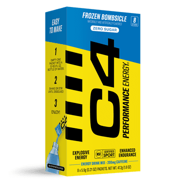 C4 Performance Energy Powder Mix Frozen Bombsicle, 8 Pack
