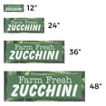 thumbnail image 3 of Farm Fresh Zucchini Vinyl Decal 5 Pack of 12 Inch x 5 Inch Weatherproof Heavy-Duty Adhesive Backing | Fresh Vegetables, Local Farms, Grocery Promotions | Made in USA, 3 of 6