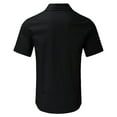 thumbnail image 5 of Mens Casual Button Down Shirts Solid Color Lapel Short Sleeve Loose Tops Daily-Wear, 5 of 5