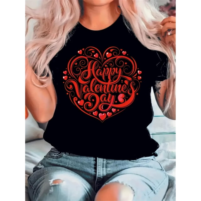 T-Shirt pour Femmes - Col Rond Décontracté, Manches Courtes, Coupe Confortable, Imprimé Géométrique - Parfait pour Porter Décontractément Toutes Saisons Fête des Pères, Fête des Mères, Nouvel An, Festival de Printemps, Saint-Valentin, Inde