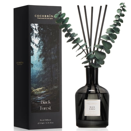 COCORRÍNA Black Forest Reed Diffuser 6.76 fl oz Scented Oil with Dried Eucalyptus & 8 Reed Sticks Home Fragrance Gift for Bedroom & Bathroom