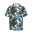 thumbnail image 2 of Balery Lilies Flowers Print Men's Hawaiian Shirts Short Sleeve Beach Shirt Relaxed Fit Vacation Button Down Shirts-Large, 2 of 9
