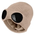 thumbnail image 4 of Sillenn Goggle Knitted Beanie Hat Camping Hiking Travel Skull Cap with Removable Goggles Cold Weather Face Covering Beanie Soft Thermal Fleece Lined Ski Cap Soft Warm Stretchy Unisex Headwear Mask, 4 of 5