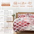 thumbnail image 6 of Red Morocco Bedding Duvet Cover Set Queen Size 4 Pieces Abstract Retro Tribal Geometric Ethnic Bedding Set with Zipper Closure, 1 Comforter Cover 90x92 Inches 1 Flat Sheet & 2 Pillow Cases, 6 of 7