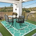 thumbnail image 4 of DEORAB Outdoor Rugs Waterproof Plastic Straw Mat 6'x9' Reversible for RV Patio Deck Beach Lake Green & Beige White, 4 of 6