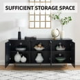 thumbnail image 3 of EDYO LIVING 63" Sideboard Storage Cabinet with Metal Trim 3-Door Credenza Wide Buffet Cabinet for Living Room, Dining Room, Black, 3 of 7