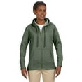 thumbnail image 2 of Ladies' 7 oz. Organic/Recycled Heathered Fleece Full-Zip Hood, 2 of 3