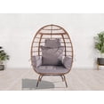 thumbnail image 1 of KOSSMAI Wicker Fabric Upholstered Patio Egg Chair, 1 of 1