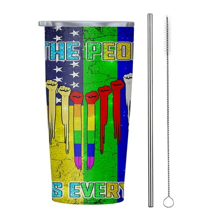 

We The People Means Everyone LGBT 20oz Tumbler Insulated Stainless Steel Water Bottle Portable Travel Coffee Tea Mug Cup