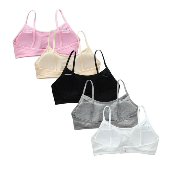 Girls Bra 10-15 Teen Student Teen Girls Breathable Training Bras Wire Free Push Up Running Bra Solid