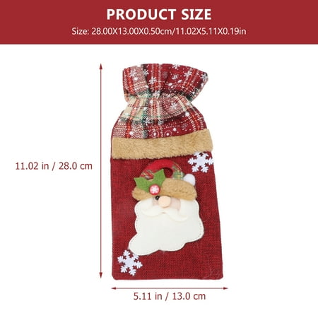 

3Pcs Christmas Themed Red Wine Bottle Cover Desktop Bottle Bag Party Supplies