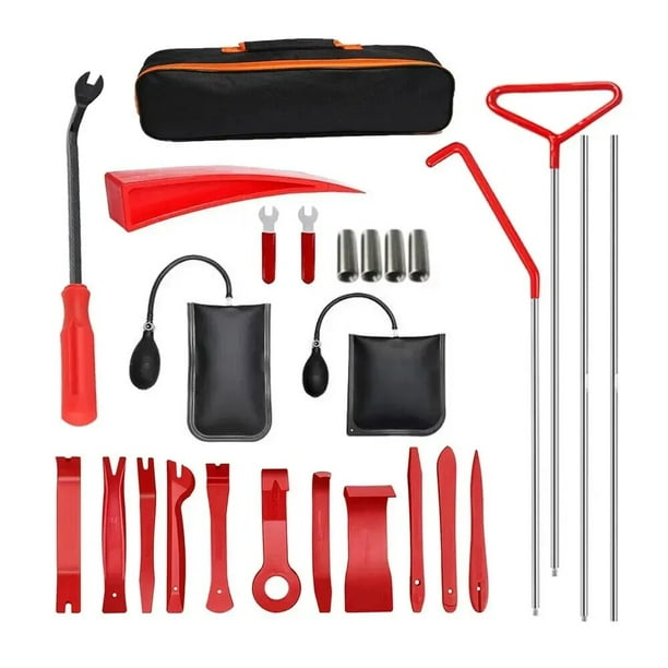 Kit de herramientas de desbloqueo de emergencia con recogedor de largo alcance, bomba de cuña de coche, cerrajero, reparación de puerta engrosada, cojín de aire