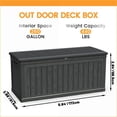 thumbnail image 4 of Deck Boxes | 260 Gallon XXL Waterproof Lockable Resin for Patio Garden | Black | Rectangle, 4 of 8