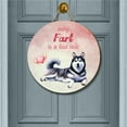 thumbnail image 2 of Every Fart is Love Note Siberian Husky Guilty Face Happy Valentine's Round Wood Sign Husky Dog Lover Gifts Hanging Wall Home Decor - 01016, 2 of 5