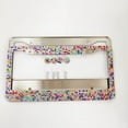 thumbnail image 5 of 2Pack Multicoloured Bling License Plate Frame for Women,2 Pack Stainless Steel Rhinestone License Plate Frames, 5 of 6