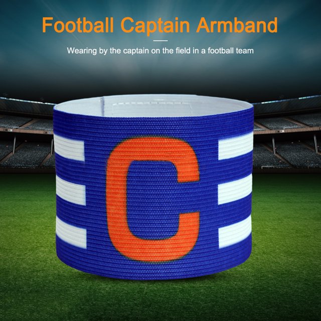 Brazalete Capitán Banda Ajustable Transpirable para Capitán de Fútbol (Azul)