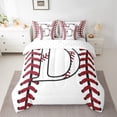 thumbnail image 2 of Homewish Initial D Letter Bedding Comforter Set 7pcs for Teen, Baseball Sports Lover Queen Bedding Sets, Cartoon Ball Print Reversible Queen Sheet Sets, Ultra Soft Bedroom Decor, 2 of 7
