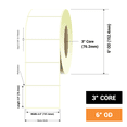 thumbnail image 2 of 4" x 3" Matte Inkjet Label Rolls 900 Labels Per Roll, 3 Inch Core, 6 Inch OD, 2 of 2
