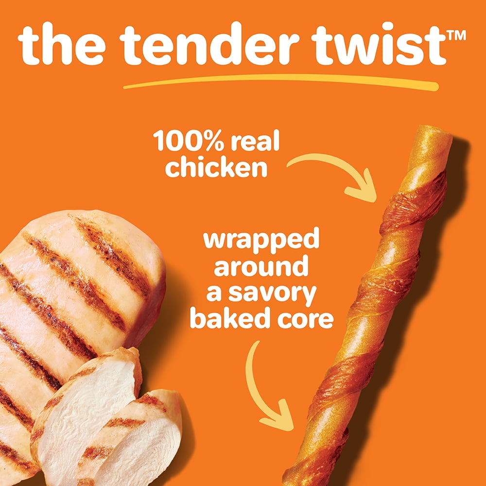 (2 pack) Hartz Oinkies Tender Twists Wrapped with Real Chicken Breast Dog Treats, Stick Treat (36 Count)