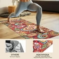 thumbnail image 4 of Red Pioneer Flower and Paisley Pattern Hot Yoga Mat Towel Non Slip for Hot Yoga - Quick-Drying Yoga Mat Cover with 4 Corner Pockets with Travel Bag - Hot Yoga Towel Non Slip 74"x26", 4 of 6