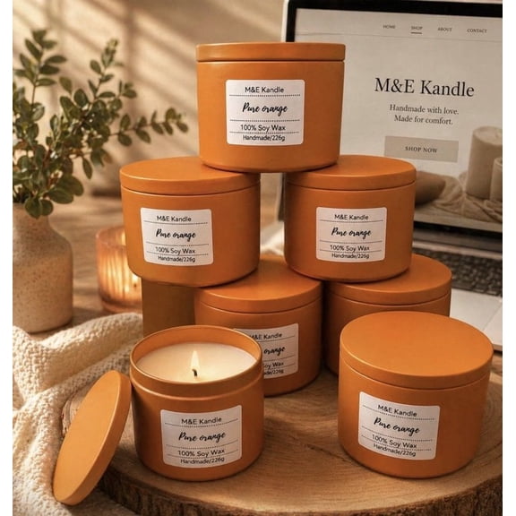 Pure Orange tin candle