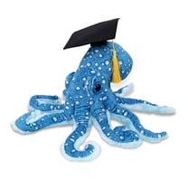 DolliBu Blue Octopus Graduation Plush Toy - Wild Collection Plush Graduation Stuffed Animal Dress Up with Graduation Cap Outfit - Congratulatory Graduation Gift – 16 Inches