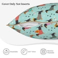 thumbnail image 5 of Haiem Christmas Dachshund Print Velvet Soft Solid Decorative Square Throw Pillow Covers Set with Elegant Piping Christmas Cushion Case for Sofa Bedroom Car-16"x16", 5 of 8