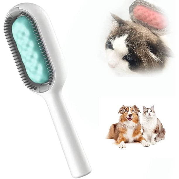 Cepillo de gato para cabello largo, 4 en 1 cepillo de gato de silicona universal, cepillo de mascota lavable de silicona ultra suave, cepillo limpio mágico reutilizable, verde, pelo largo
