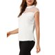 thumbnail image 4 of INSPIRE CHIC Women's Mesh Panel Top Round Neck Keyhole Sleeveless Blouse White S, 4 of 7