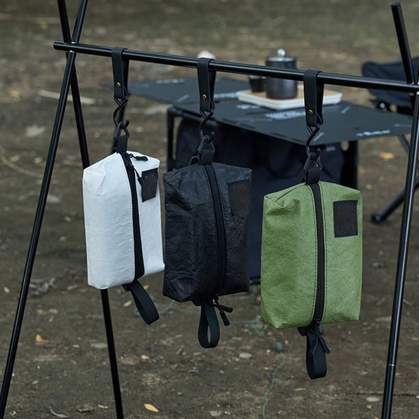 Bolsa de almacenamiento de pañuelos de papel DuPont, organizador para colgar coche, accesorio impermeable para acampar, soporte multifuncional para exteriores con cremallera grande, diseño