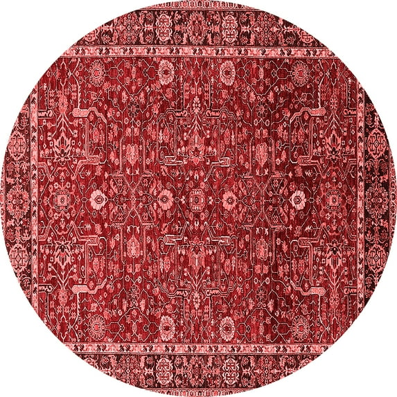 Ahgly Company Indoor Round Oriental Red Industrial Area Rugs, 3' Round