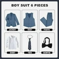 thumbnail image 2 of Lycody Boy's Formal Suit Set 6 piece Slim Fit Kids Tuxedo Suits for Wedding Teen Toddler Boy Dress Suit Outfit, 2 of 7