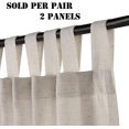 thumbnail image 3 of Natural Effect Extra Long Curtains Made of Linen Mixed Rich Material, Tab Top Curtains Pair Window Curtains/Drape/Panels for Bedroom (Set of 2, 52 by 108 Inch, Angora), 3 of 7