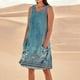 thumbnail image 1 of WILLBEST Vestidos De Verano Vestido De Lino Para Mujer Vestido De Playa Informal Hasta La Rodilla Vestido Sin Mangas Vestido Casual Estampado De Verano Con Bolsillos, 1 of 3