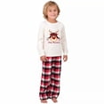 thumbnail image 3 of Pijamas familiares a juego de Navidad, diseño exclusivo, cabeza de ciervo con sombrero, Feliz Navidad, conjunto de pijamas blancos, 3 of 4