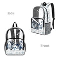thumbnail image 2 of COEQINE Clear Backpack for School Girls PVC Transparent Backpack for Women Girls, 17 Inch Large See Through Book Bag Heavy Duty Daypack for Casual Sport Beach, Blue Butterfly Flower, 2 of 7