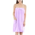 thumbnail image 3 of AINIYS Ladies Bathrobe Absorbent Fast Drying Long Sleeve Sleepwear with Pockets and Belt for Home Relaxation Purple Free Size, 3 of 8