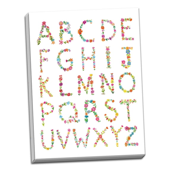 Gango Home Decor Contemporary Floral Alphabet by Farida Zaman (Ready to Hang); One 16x20in Hand-Stretched Canvas