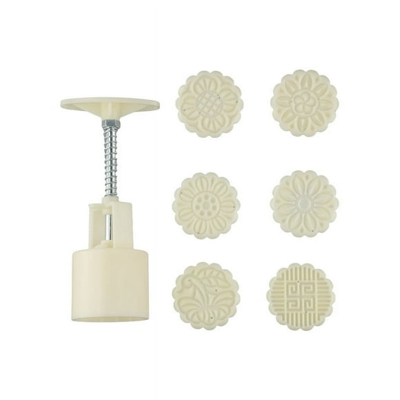 Mosiee Premium Mooncake Press Molds: Create Exquisite 50G Flower Moon Cakes With 6