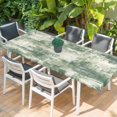 thumbnail image 2 of Sage Green Ombre Table Cloths for 8 Foot Rectangle Tables, Gradient Abstract Art Vintage Grey Patio Waterproof Elastic Fitted Tablecloths, Washable Rectangular Table Cover for Camping, 2 of 8