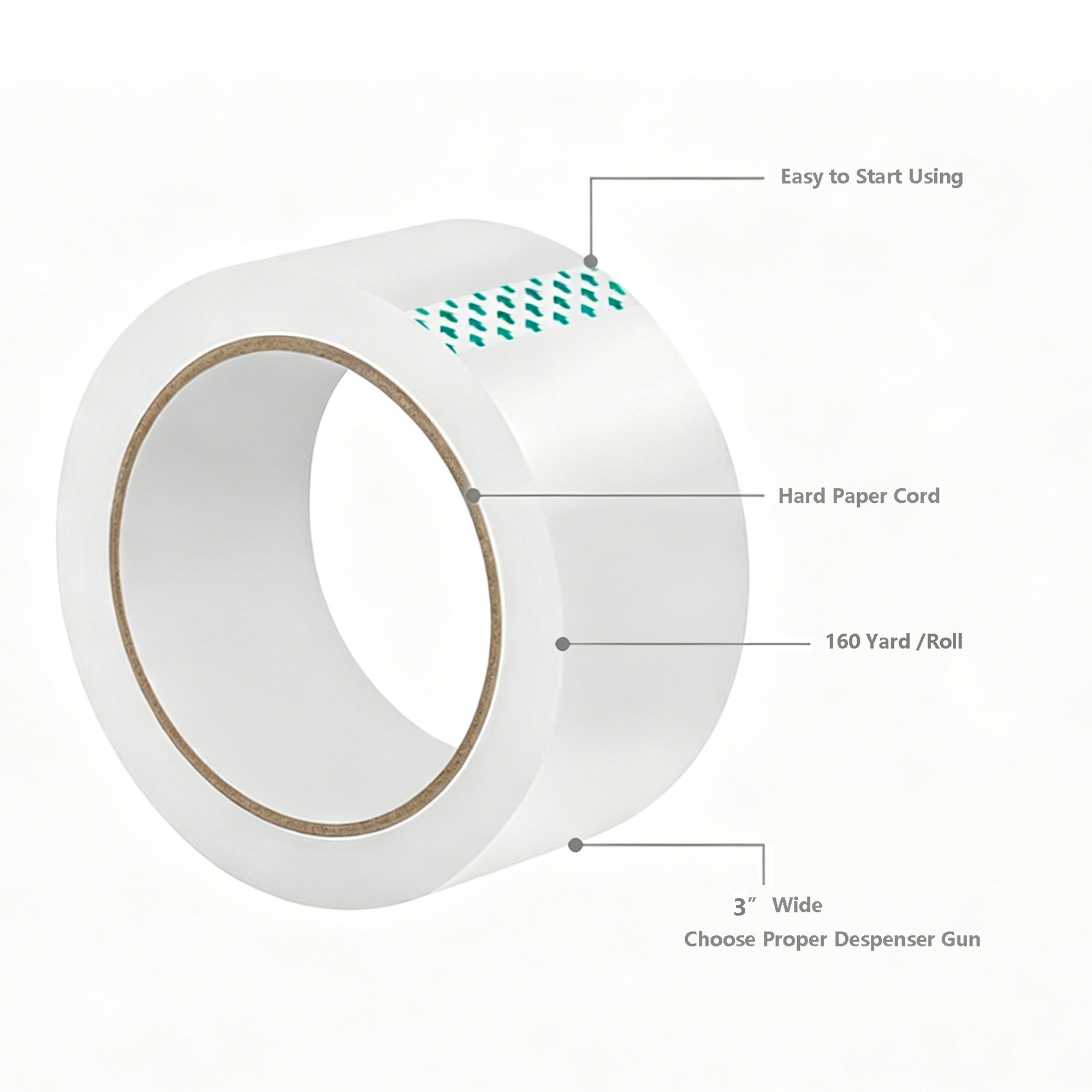 Abble Packing Tape, 3 Inch Extra Wide Industrial & General Purpose Clear Packing Tape, 1 Roll, for Moving, Shipping & Storage Boxes