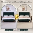 thumbnail image 4 of Full Size Upholstered Bed Frame,40.9" High Headboard,Strong Metal Frame,Wooden Slats Support,No Box Spring Needed,Easy Assembly,Velvet Fabric,Ink Green, 4 of 10