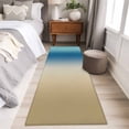 thumbnail image 4 of Blue Beige Ombre 2'x6' Runner Rugs for Hallway Kitchen Bedside Non Slip Washable, Contemporary Art Abstract Aesthetics Entryway Rug Runners with Rubber Backing, Long Carpet Runner for Laundry Room, 4 of 8